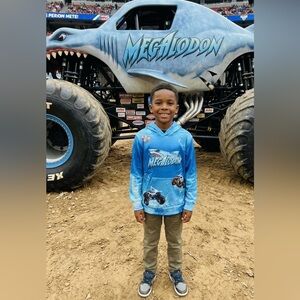 🌊🦈 Megalodon Monster Truck Hoodie – Built for Big Adventures! 🦈🌊 KIDS
